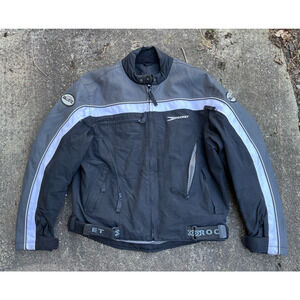 Men's - Joe Rocket Ballistic Series Size L Black & Grey Motorcycle Jacket Racing